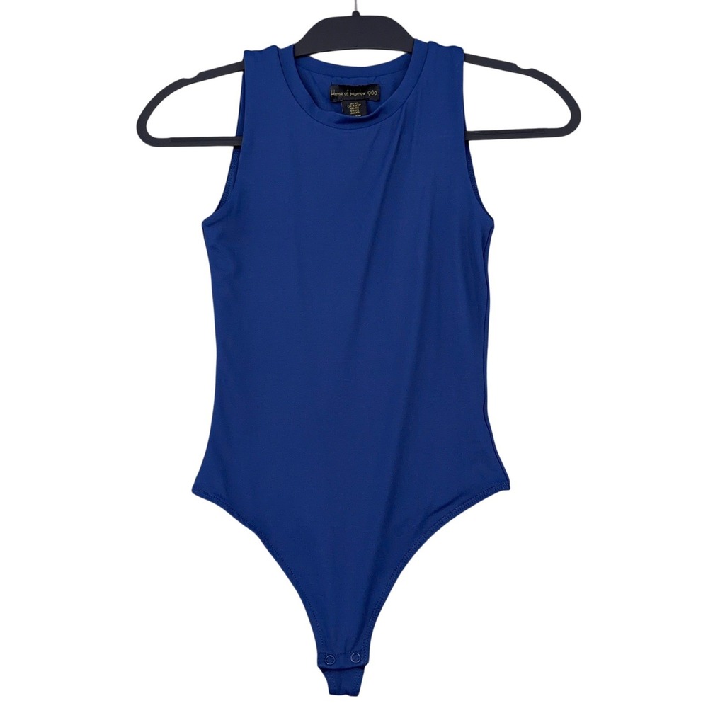 House of Harlow 1960 Womens Cobalt Blue‎ Sleeveless Thong Bodysuit XS CN0015
